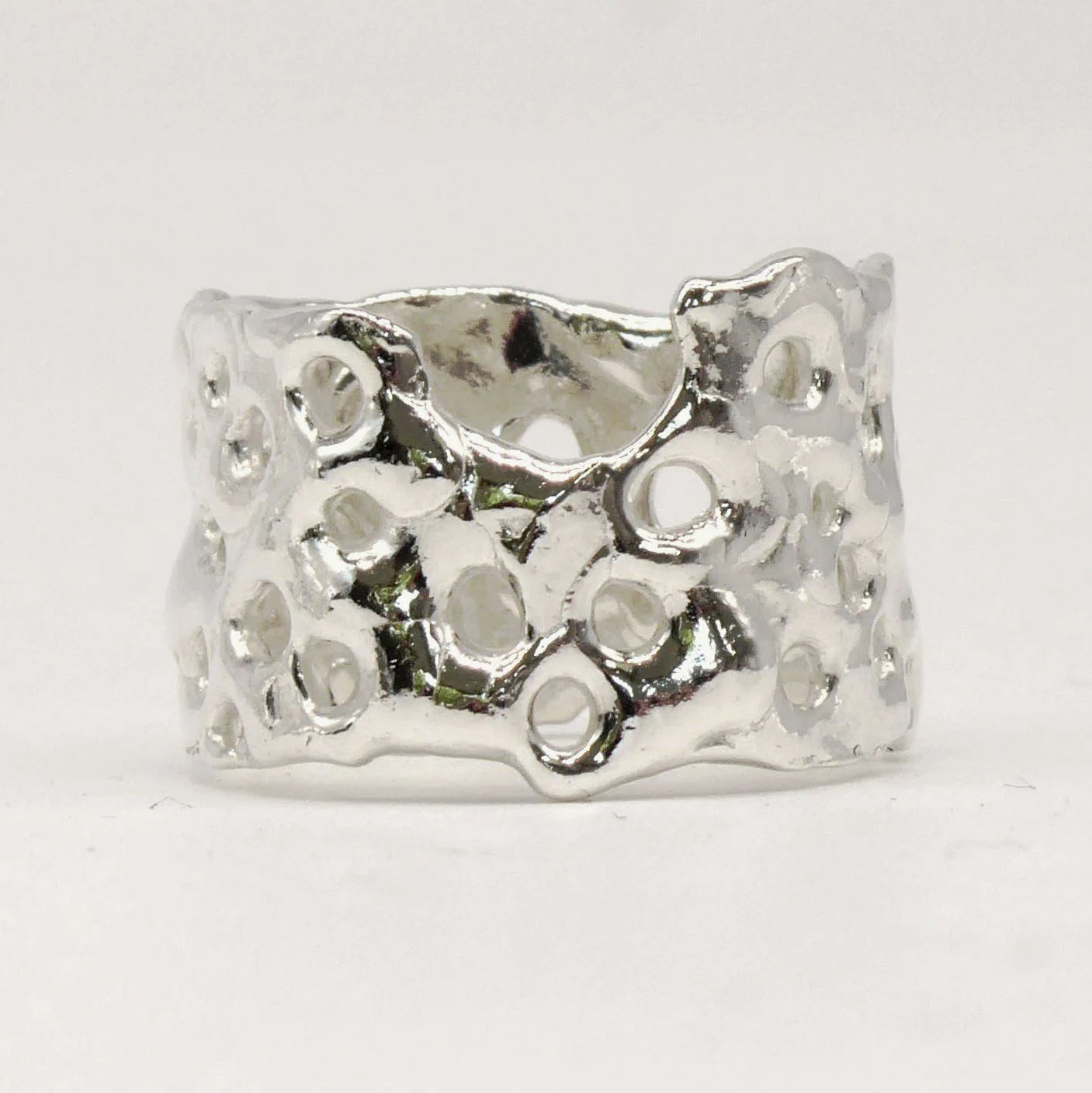 Silver Origin Honeycomb Ring - 14mm
