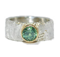 Stunning Silver Green Zircon Gemstone Ring | Handmade and Unique