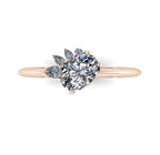 Selene - Oval Diamond & Rose Gold Asymmetrical Cluster Engagement Ring