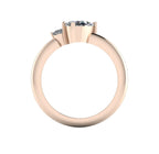Selene - Oval Diamond & Rose Gold Asymmetrical Cluster Engagement Ring