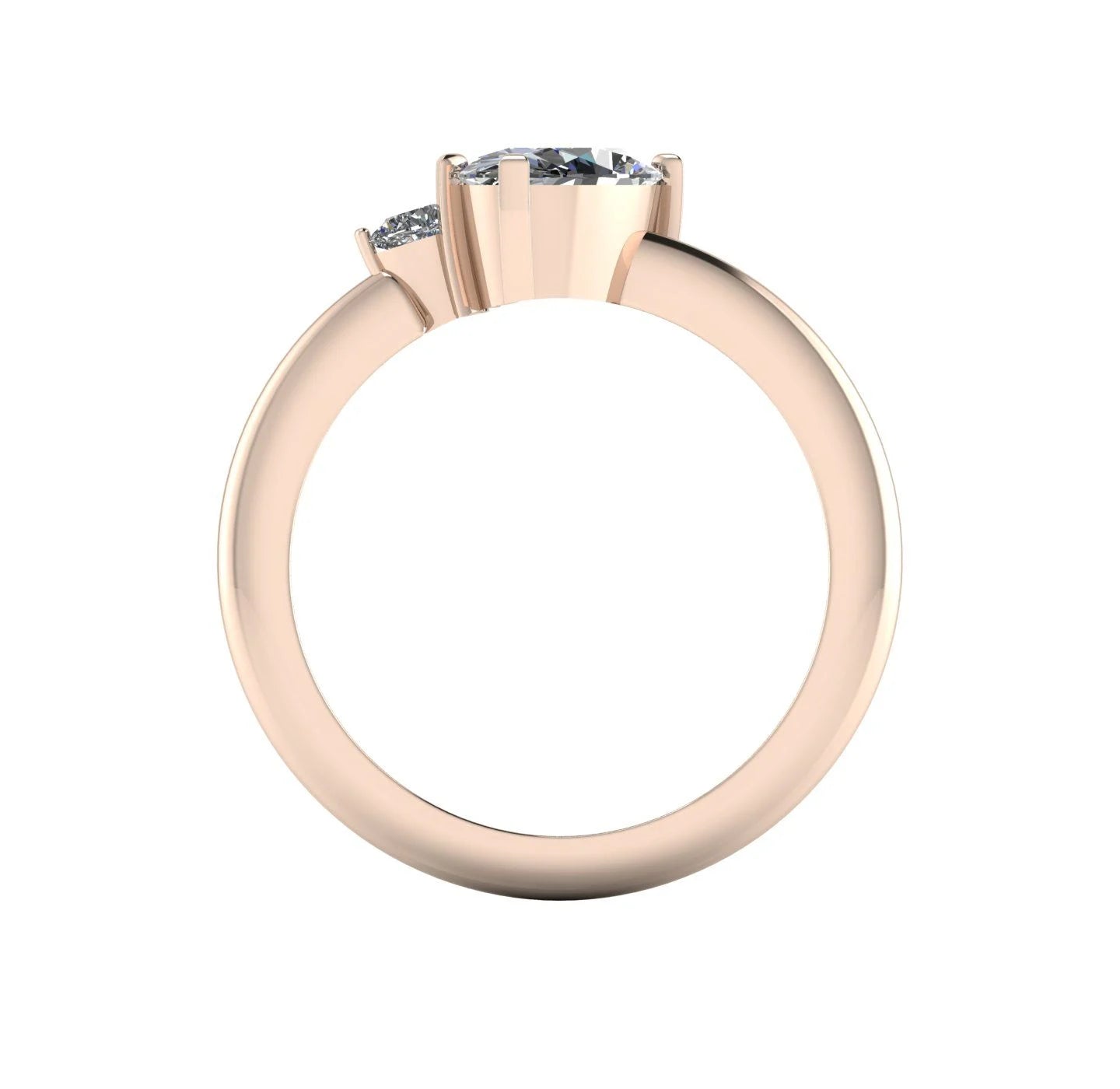 Selene - Oval Diamond & Rose Gold Asymmetrical Cluster Engagement Ring