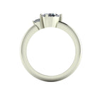 Selene - Oval Diamond Asymmetrical Cluster Engagement Ring - White Gold or Platinum