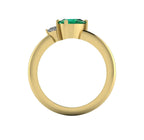 Selene - Oval Emerald & Diamonds Asymmetrical Cluster Engagement Ring