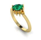 Selene - Oval Emerald & Yellow Sapphires Engagement Ring