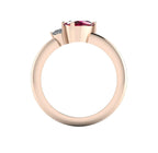 Selene: Oval Ruby & Diamond Cluster Ring | 18ct Rose Gold