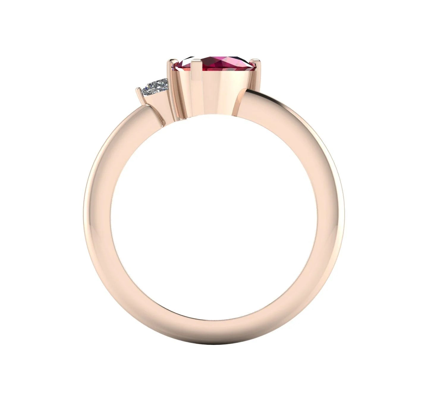 Selene: Oval Ruby & Diamond Cluster Ring | 18ct Rose Gold