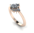 Selene - Oval Diamond & Rose Gold Asymmetrical Cluster Engagement Ring