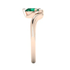 Enchanted Pear Shaped Lab Grown Emerald Asymmetrical Rose Gold Ring