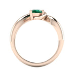 Enchanted Pear Shaped Lab Grown Emerald Asymmetrical Rose Gold Ring