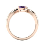 Enchanted Pear Shaped Solitaire Violet Sapphire Asymmetrical Rose Gold Ring