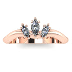 Flutterby Shaped Diamond Rose Gold Wedding Ring