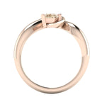 Enchanted Pear Shaped Champagne Diamond Asymmetrical Solitaire Engagement Ring in 18ct Rose Gold