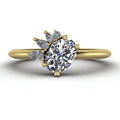 Selene - Oval Diamond, Diamonds & Yellow Gold Asymmetrical Cluster Engagement Ring