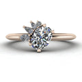 Selene - Oval Diamond & Rose Gold Asymmetrical Cluster Engagement Ring