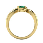 Enchanted Pear Shaped Lab Grown Emerald Asymmetrical Yellow Gold Ring