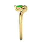 Enchanted Pear Shaped Tsavorite Asymmetrical Yellow Gold Ring