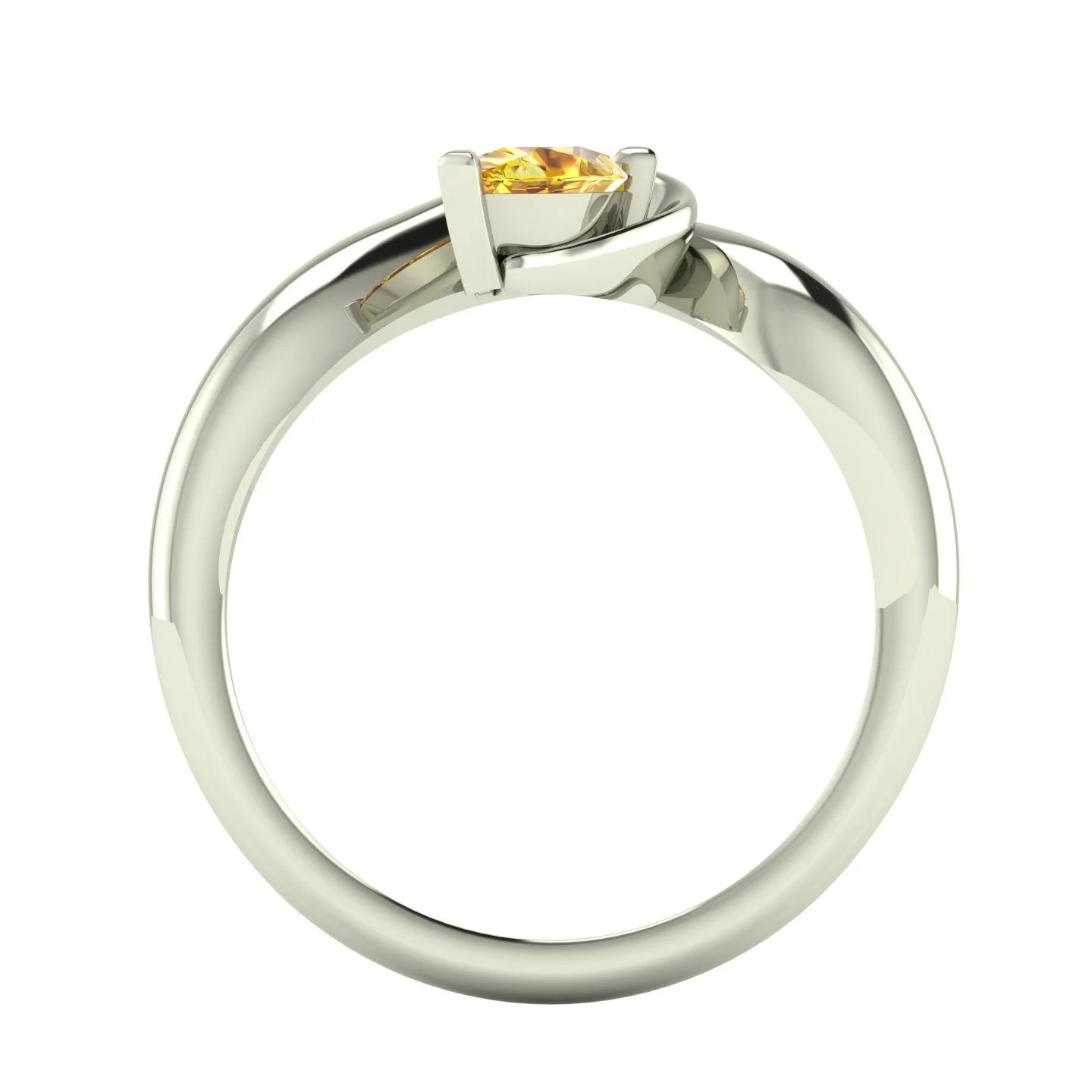 Enchanted Pear Shaped Solitaire Yellow Sapphire White Gold or Platinum Ring
