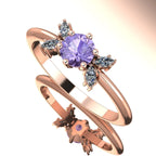 Flutterby: Lavender Sapphire & Diamond Ring in Rose Gold