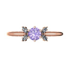 Flutterby: Lavender Sapphire & Diamond Ring in Rose Gold