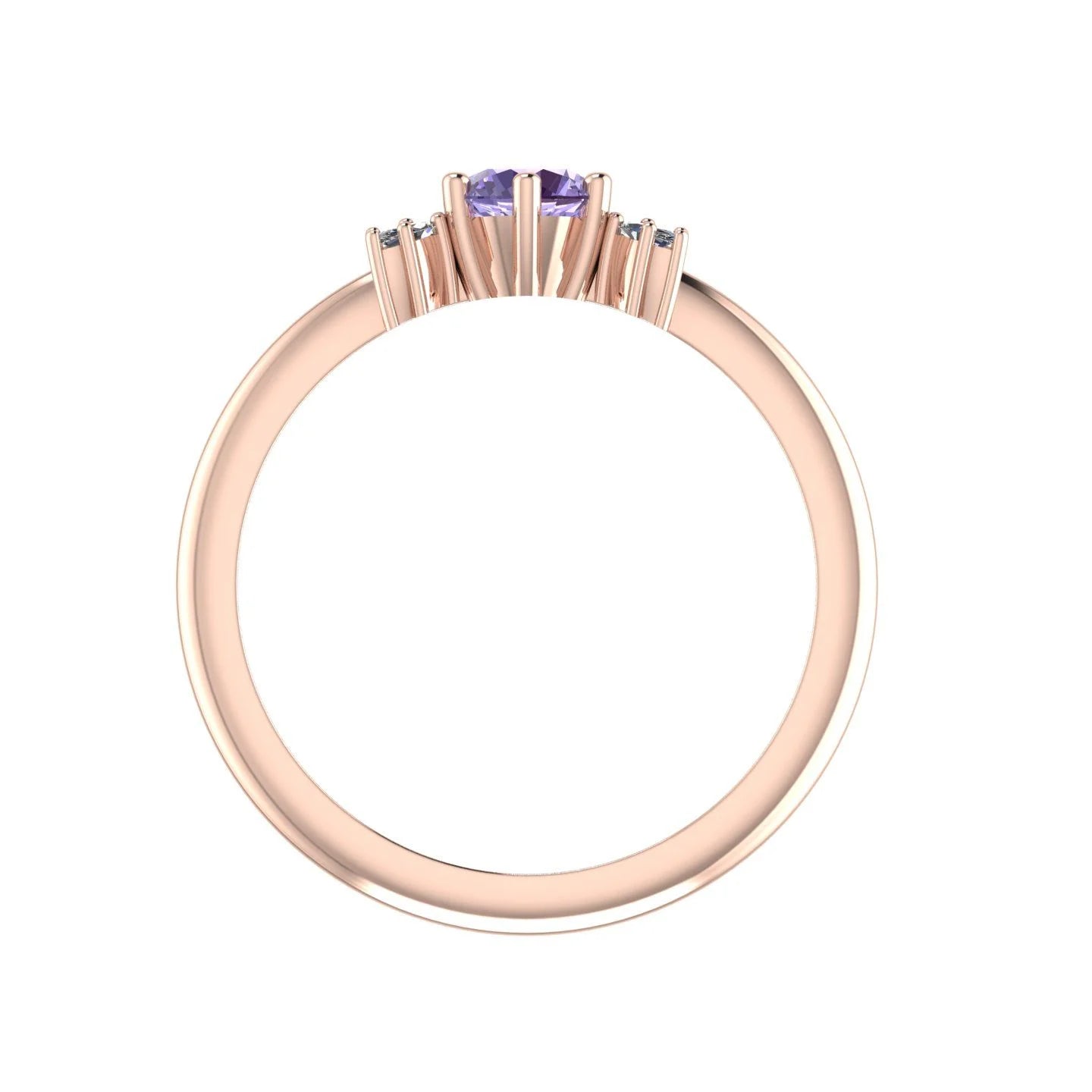 Flutterby: Lavender Sapphire & Diamond Ring in Rose Gold