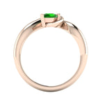 Enchanted Pear Shaped Tsavorite Asymmetrical Rose Gold Ring
