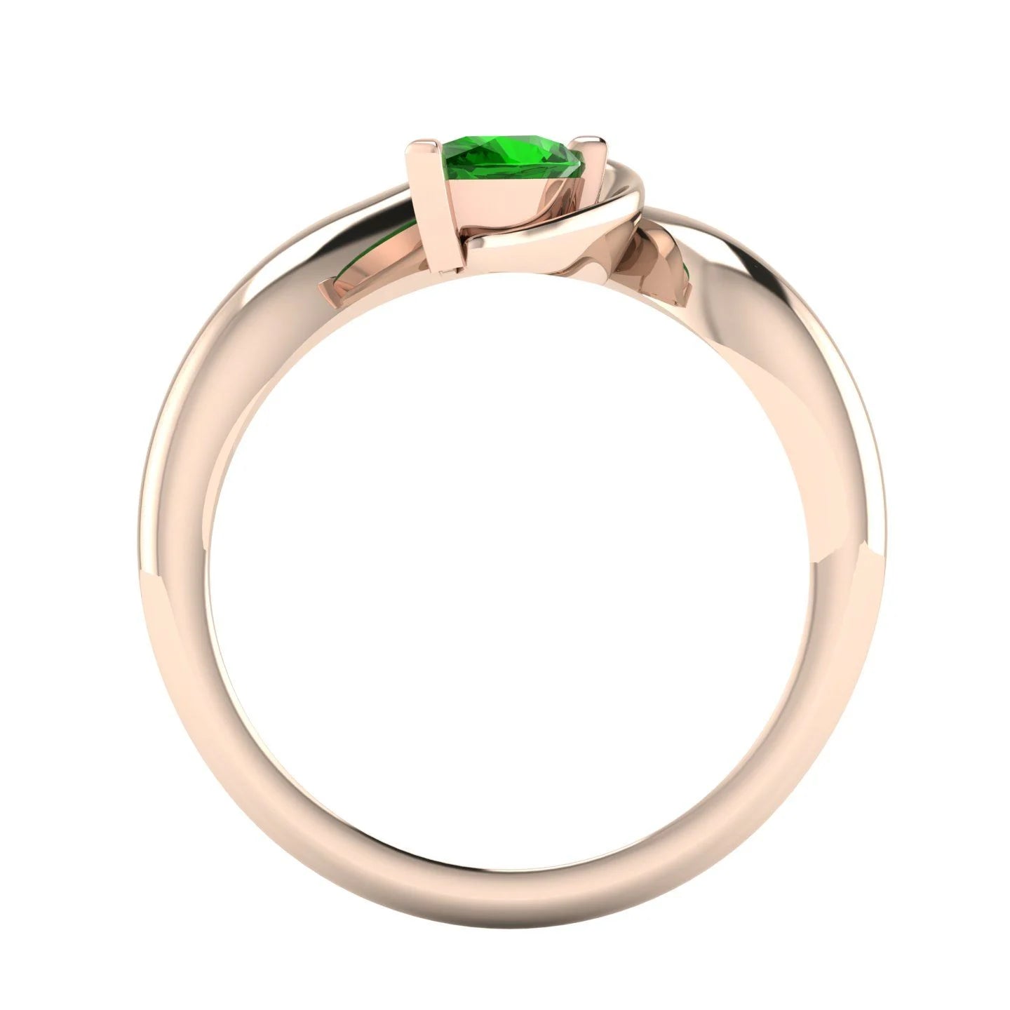 Enchanted Pear Shaped Tsavorite Asymmetrical Rose Gold Ring