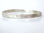Rivda: 'Frozen Sand' Organic Textured Bangle | Handmade Silver