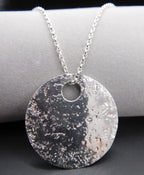 Glitter Ball Silver Disk Necklace