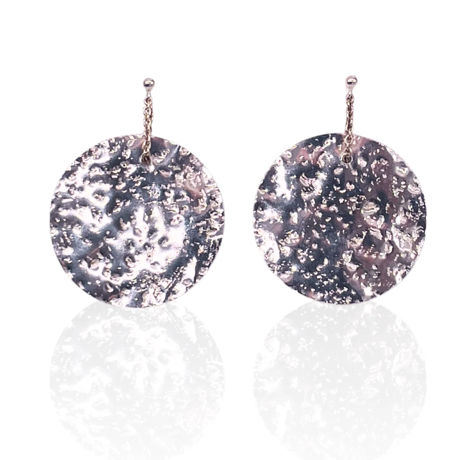 Glitter Ball Silver Earrings (medium)