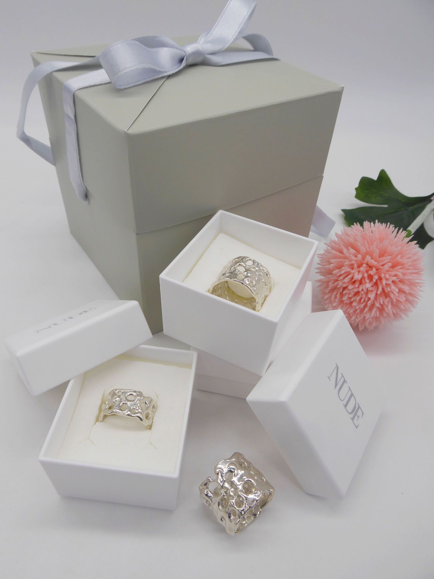 Silver Origin Honeycomb Ring - 14mm