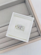 Pink Sapphire Set Silver Origin Honeycomb Ring