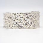 Silver Honeycomb Origins Cuff - Wide Textured Handmade Cuff