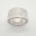 Rivda: 'Frozen Sand' 10mm Wide Textured Band | Handmade Silver