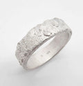 Rivda: 'Frozen Sand' 6mm Textured Band | Handmade Silver