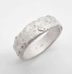 Rivda: 'Frozen Sand' 6mm Textured Band | Handmade Silver