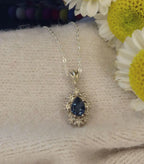 Fleur London Blue Topaz Pendant in Recycled Silver