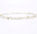 Rivda: Organic Textured Bangle | Silver & 9ct Gold Detail