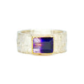 Rivda: Bi-Colour Amethyst Organic Ring | Silver & 9ct Gold