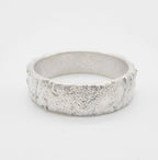 Rivda: 'Frozen Sand' 6mm Textured Band | Handmade Silver