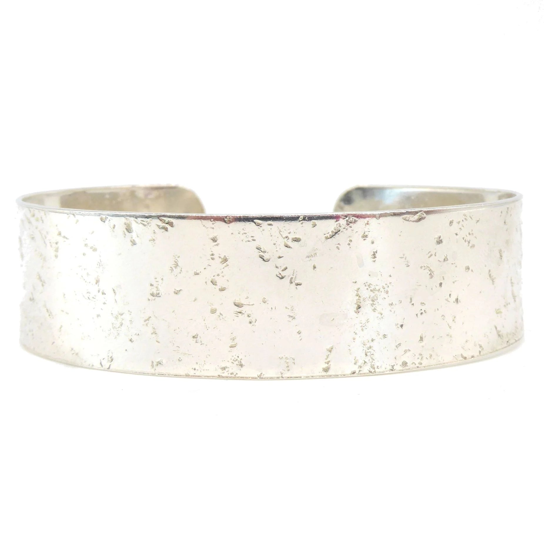 Handmade Silver Glitter Cuff - Slim