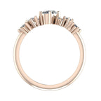 A view through the centre of the 18ct rose gold band, showcasing the smooth, polished internal finish.