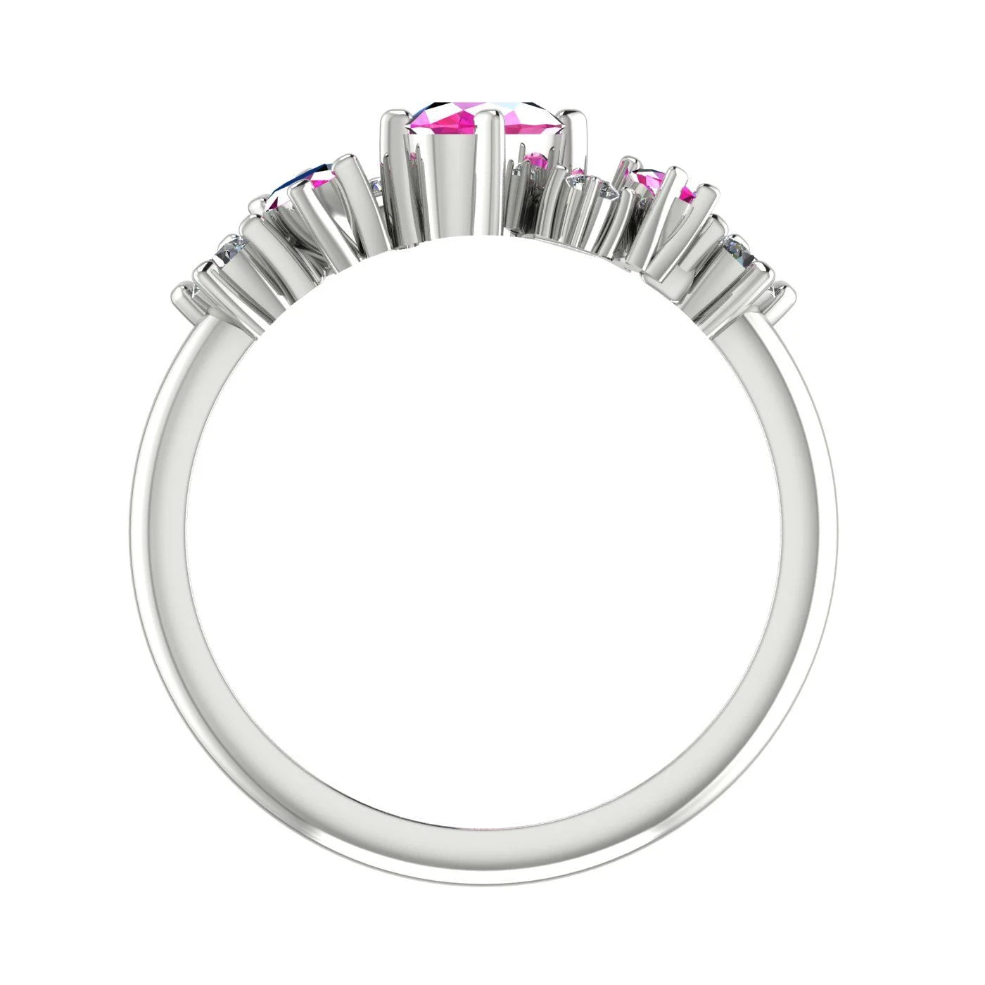 A view through the centre of the 18ct rose gold band, showing the high-polish internal finish and solid metal construction.