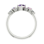 A view through the centre of the 18ct white gold band, showcasing the profile and setting height.
