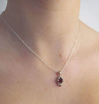 Fleur Garnet Pendant in Recycled Silver