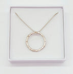 Rivda: Large Organic Loop Pendant | Silver & 9ct Gold Detail