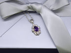 Fleur London Amethyst Pendant in Recycled Silver