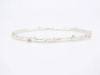 Rivda: Organic Textured Bangle | Silver & 9ct Gold Detail