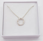 Rivda: Organic Textured Loop Pendant | Silver & 9ct Gold Detail