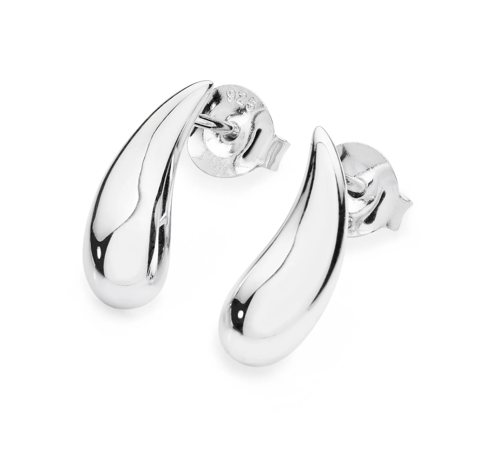 Droplet Silver Stud Earrings