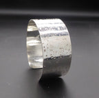 Handmade Silver Textured Glitter Cuff
